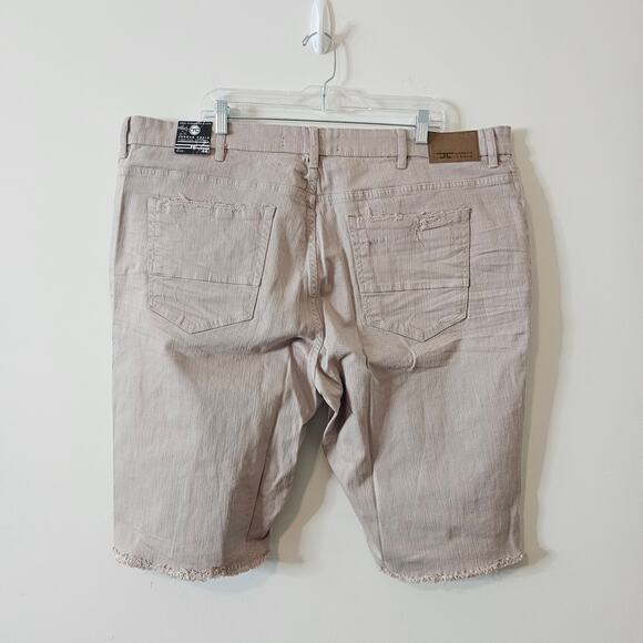 Jordan Craig Khaki Distressed Shorts Size 44 - Picture 2 of 5